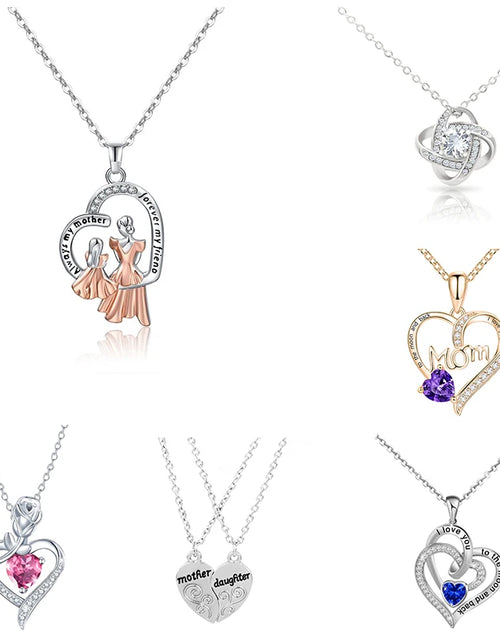 Load image into Gallery viewer, Gift for Women Eternal Rose Gift Box /W Heart Necklace I Love You to the Moon and Back Flower Jewelry Box for Valentine Wedding
