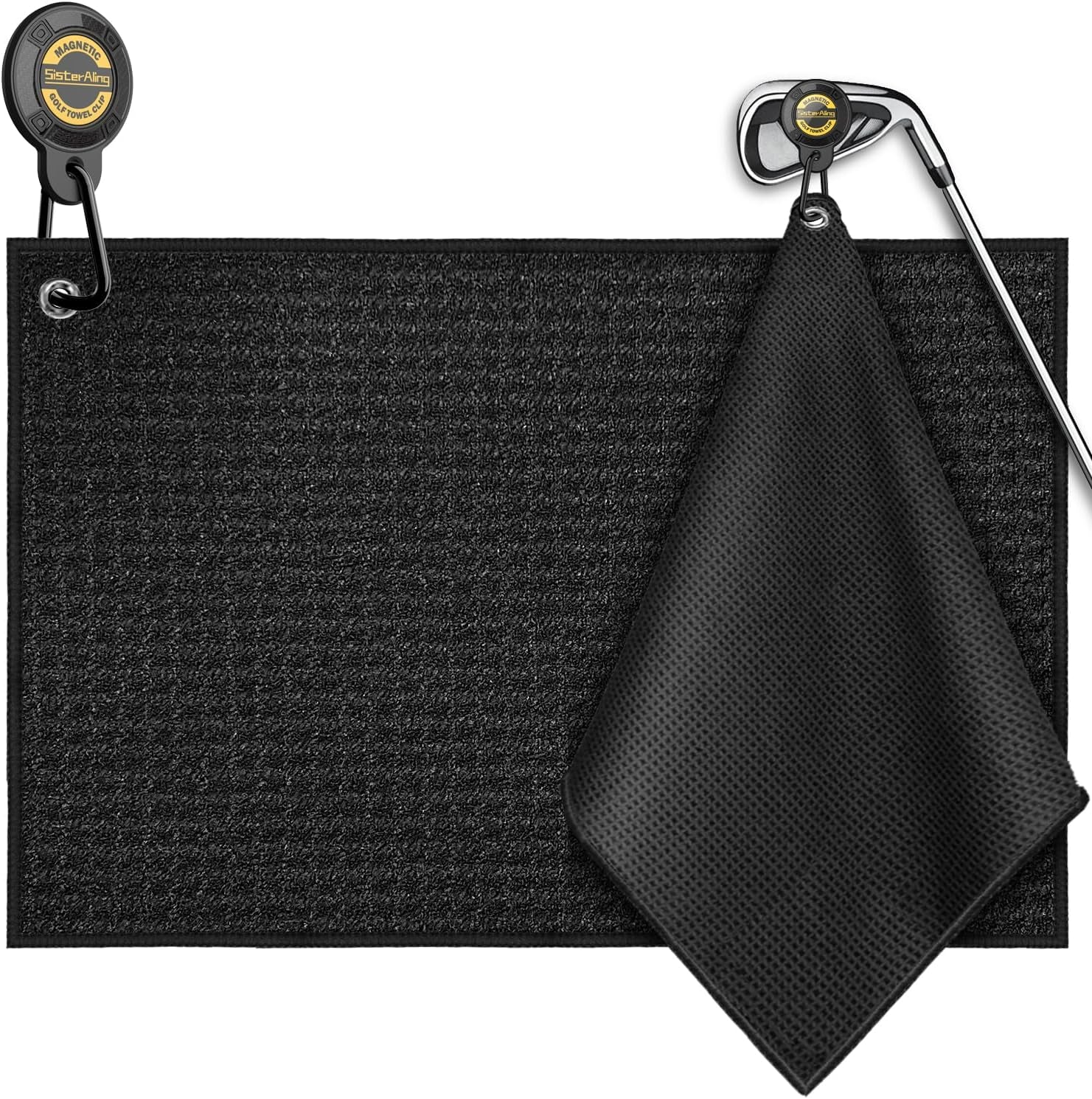 Golf Towel Magnetic Clip Set,Industrial Strength Magnet for Strong Hold to Golf Carts Golf Bags or Clubs,Removable and Easy Cleaner Accessories,Golf Equipment,Gifts for Golf Lovers.