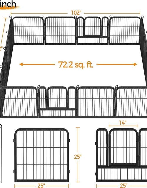 Load image into Gallery viewer, 24/32/40-Inch 8/16/32 Panel Heavy Duty Pet Playpen Dog Exercise Pen Cat Fence with Door Puppy Rabbits Portable Play Pen,Outdoor/Indoor,Black
